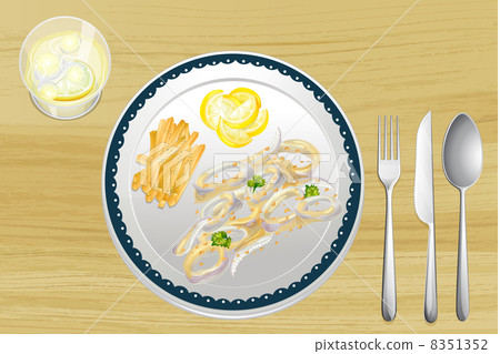 Calamari and fries 8351352