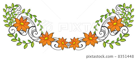A flowery and leafy border A flowery and leafy border 8351448