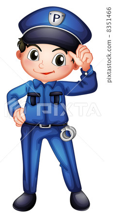 A policeman with a complete uniform 8351466