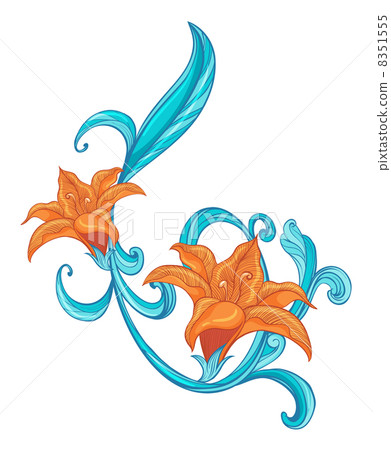 A combination of orange and blue border A combination of orange and blue border 8351555