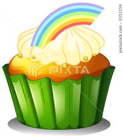 A cupcake with rainbow 8351559