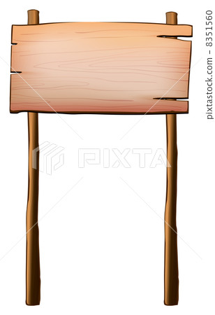An empty wood signboard with two posts An empty wood signboard with two posts 8351560
