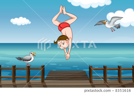 A jumping boy A jumping boy 8351616