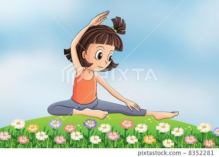 A girl doing yoga in the garden A girl doing yoga in the garden 8352281