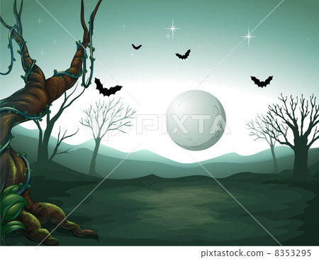 A graveyard and a moon A graveyard and a moon 8353295