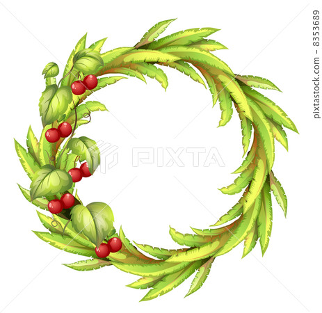 A round frame with cherries A round frame with cherries 8353689