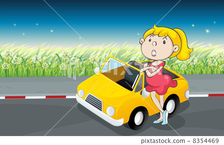 A woman beside a car A woman beside a car 8354469