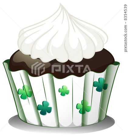 A chocolate cupcake with white icing 8354539