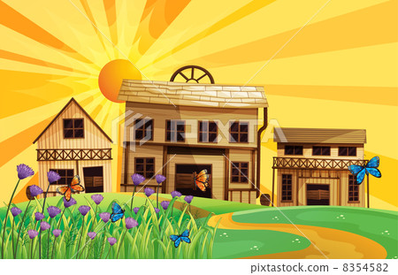 Different houses at the hills 8354582