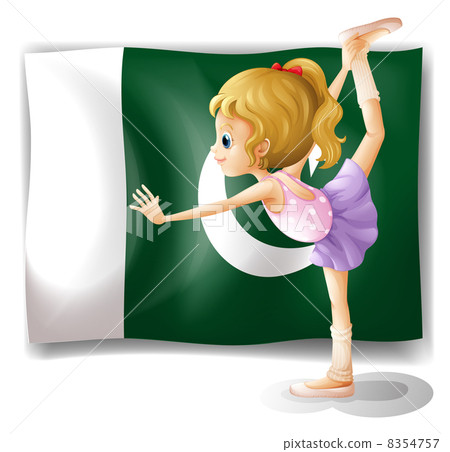 A young ballet dancer in front of the Pakistan flag A young ballet dancer in front of the Pakistan flag 8354757