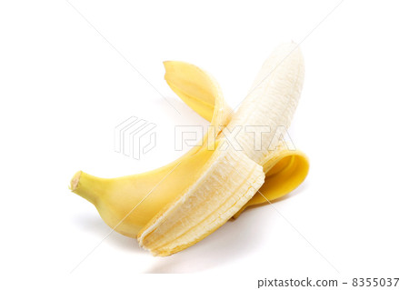 Opened banana isolated on white background. Opened banana isolated on white background. 8355037