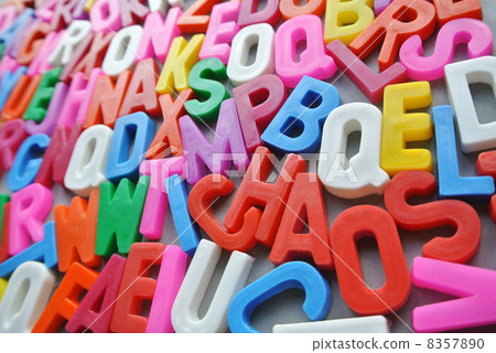 Colorful letter texture chaos word 8357890