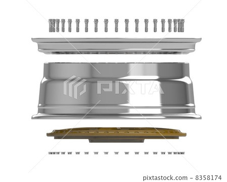Aluminum wheel (3 piece under head) side Aluminum wheel (3 piece under head) side 8358174