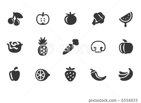 蔬菜 水果 ICON-插圖素材 [8358835] - PIXTA圖庫