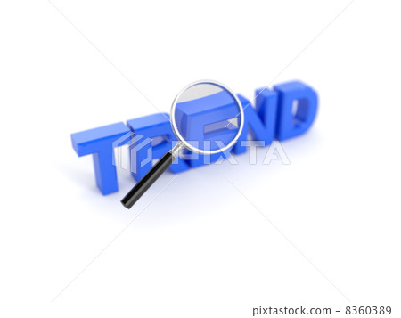 Trend concept with magnifying glass Trend concept with magnifying glass 8360389