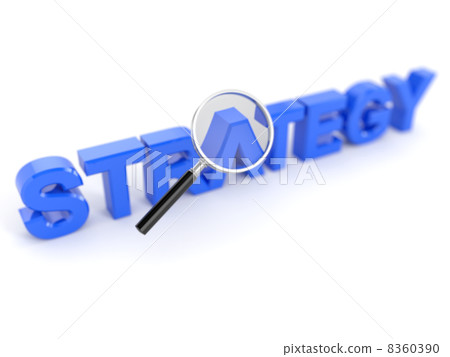 Strategy concept with magnifying glass Strategy concept with magnifying glass 8360390