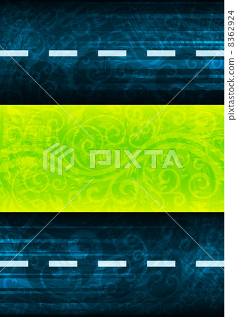 Asphalt road vector floral illustration. 8362924