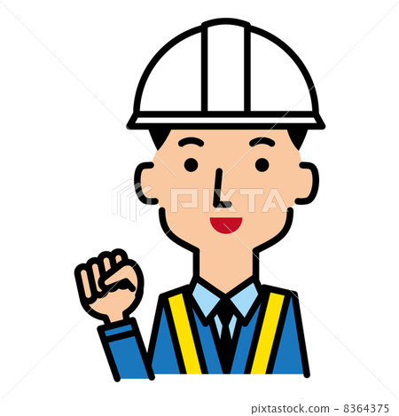 施工人員做膽量姿勢 施工人員做膽量姿勢 8364375