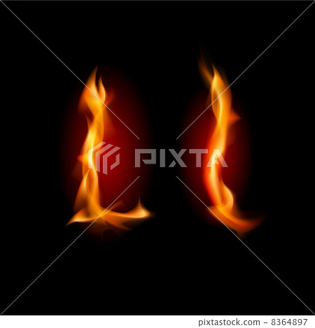 Fiery font. Letter L 8364897