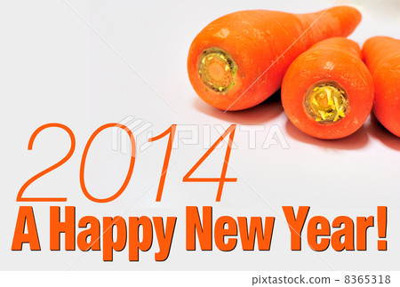 2014新年賀卡新年快樂胡蘿蔔 8365318