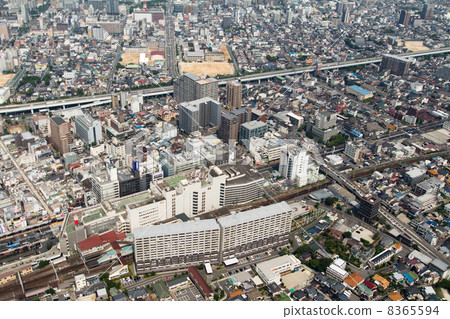 Aerial view of Sakai East Station near the Nankai Takano line Aerial view of Sakai East Station near the Nankai Takano line 8365594