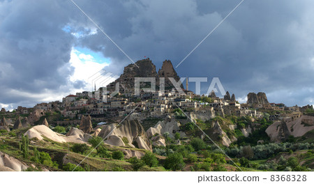 The Uchisar castle in Cappadocia, Turkey The Uchisar castle in Cappadocia, Turkey 8368328