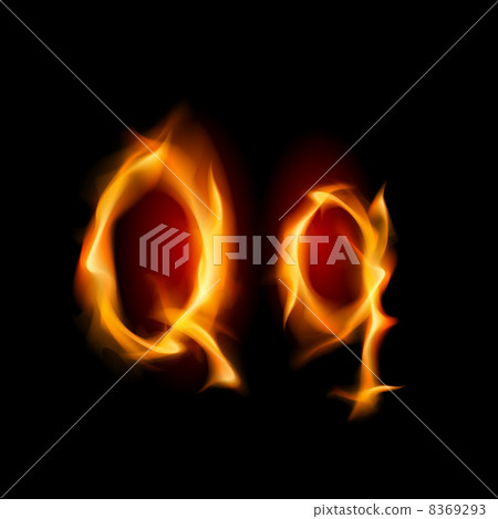 Fiery font. Letter Q Fiery font. Letter Q 8369293