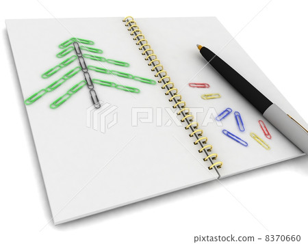 Notebook and pen on a white 8370660