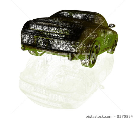 Rear-side view of a car on white Rear-side view of a car on white 8370854
