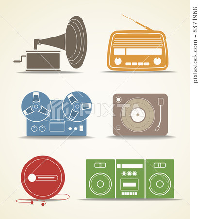 Digital and analogue music players icons 8371968