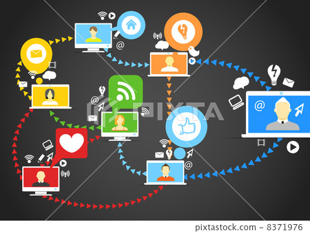Global social network abstract scheme. Global social network abstract scheme. 8371976