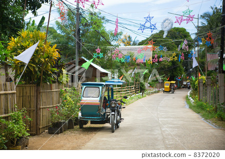 Philippino village with Christmas decorations Philippino village with Christmas decorations 8372020