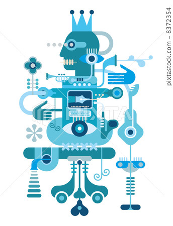 Blue Abstract Composition 8372354