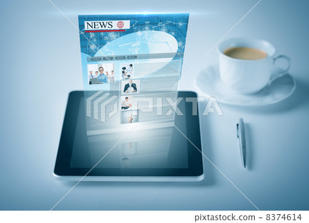 tablet pc with news feed 8374614