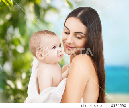happy mother with adorable baby happy mother with adorable baby 8374690
