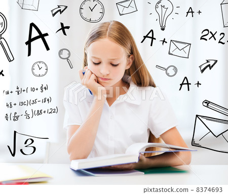 student girl studying at school 8374693