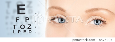 woman and eye chart woman and eye chart 8374905