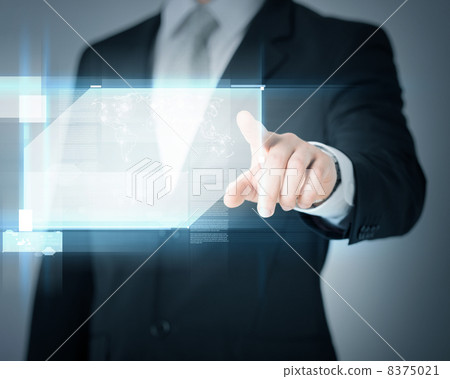 man hands with virtual screens 8375021