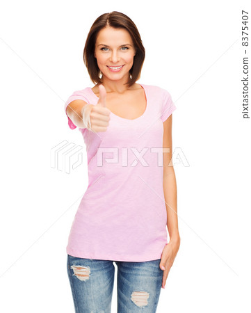 woman showing thumbs up 8375407