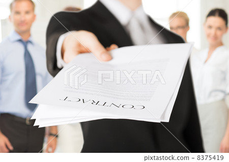 businessman with contract businessman with contract 8375419