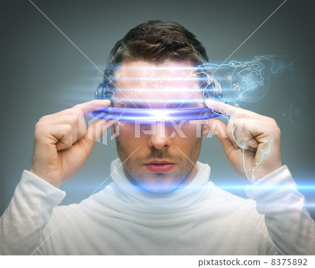 man with digital glasses 8375892