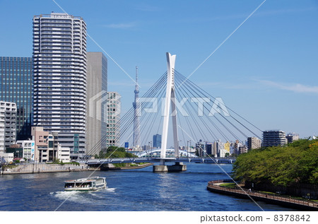 Chuo Ohashi and the water bus Chuo Ohashi and the water bus 8378842