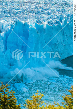 Blue ice of Perito Moreno Glacier, Argentina 8379588