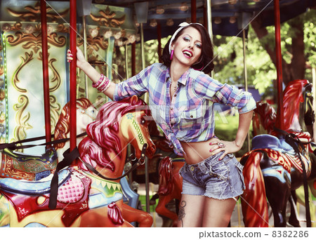 Gaiety. Rejoice. Happy Woman Enjoying Life and Having Fun. Gladness 8382286