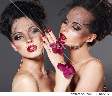 Endearment. Fondness. Two Sensual Girlfriends in Caress Endearment. Fondness. Two Sensual Girlfriends in Caress 8382297