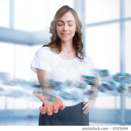 Stylish businesswoman choosing picture 8385694