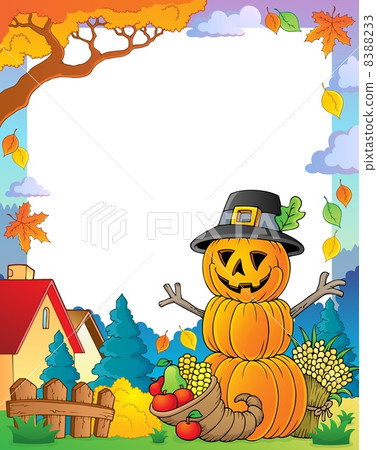 Thanksgiving theme frame 3 8388233