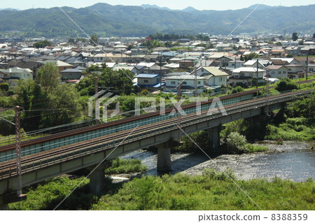 福島縣福島市·東北主要鐵路穿過Shurakami河 8388359