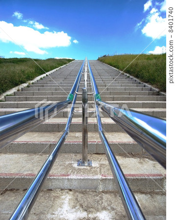 A stone stairway and a handrail of the Edogawa River 8401740