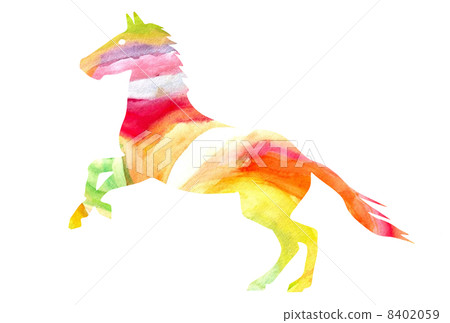 New Year's Card material (watercolor paint) 8402059